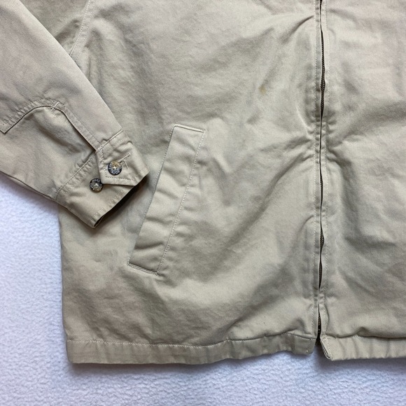 Vintage Hard Rock Cafe Jacket Mens Large Tan Full Zip Lined 90s Bomber - Picture 5 of 16